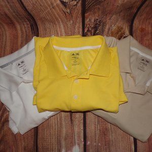 Adidas Polo Shirt Mens Size XL Climalite Short Sleeven Regular Fit Lot of 3